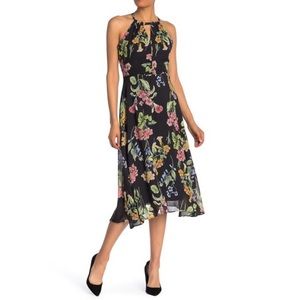 NICOLE MILLER Studio Black Floral Maxi Dress